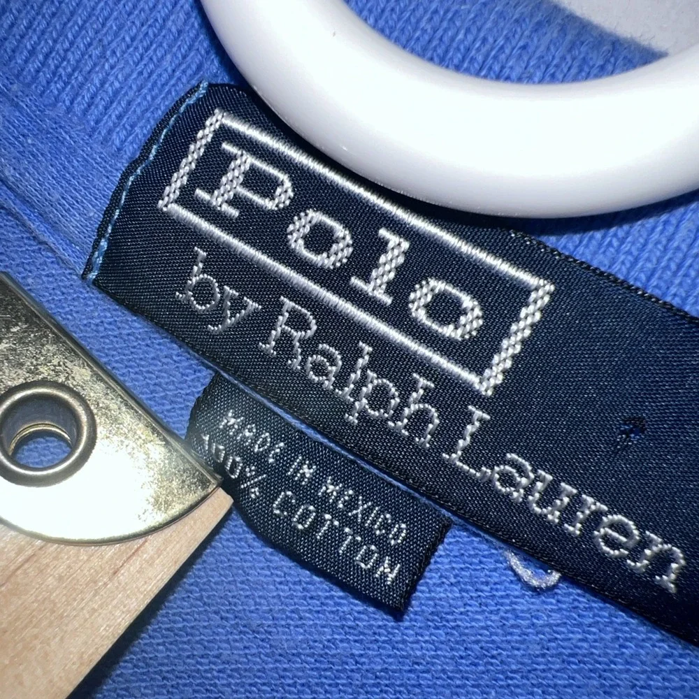 Vintage 90s/Y2K Polo by Ralph Lauren‎ Men's Large Blue Short Sleeve Polo Shirt